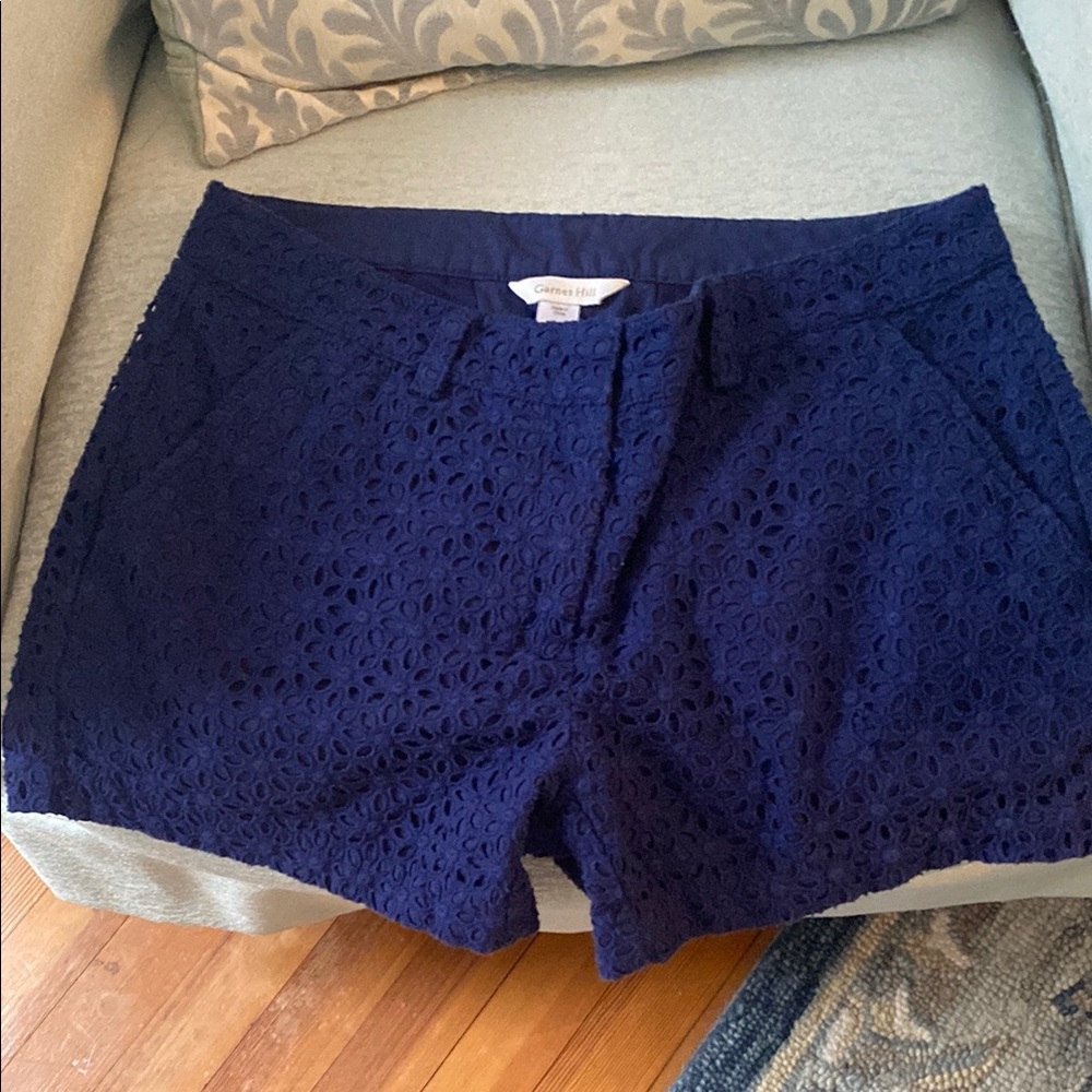 Garnet Hill High Waist Blue Shorts